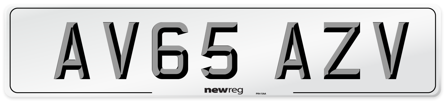 AV65 AZV Number Plate from New Reg